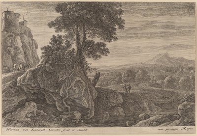 Maison sur un rocher - Herman van Swanevelt