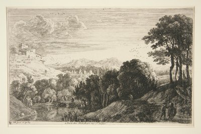 Paysage avec coucher de soleil, de la série Paysages de collines - Herman van Swanevelt