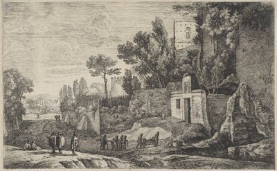 Paysage avec un hôpital - Herman van Swanevelt