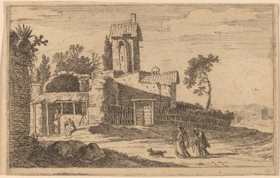 Bâtiment en ruine avec une tour - Herman van Swanevelt