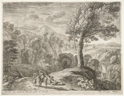 La Fuite en Égypte : Le Grand Arbre et la Cascade - Herman van Swanevelt