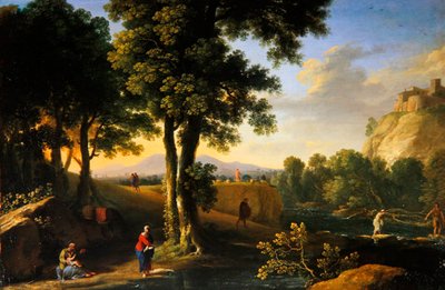 La Sainte Famille dans un paysage - Herman van Swanevelt
