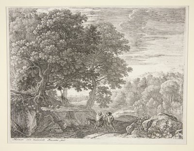 Les petits anges sur la colline, de la série La fuite en Égypte - Herman van Swanevelt