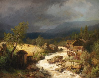 Moulin sur un torrent, 1871 - Hermann Herzog