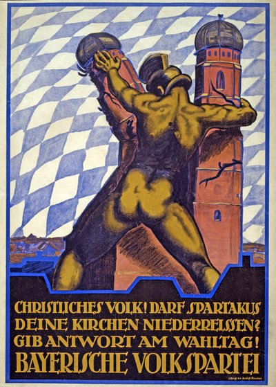 Affiche de campagne électorale pour le Parti populaire bavarois - Hermann Keimel