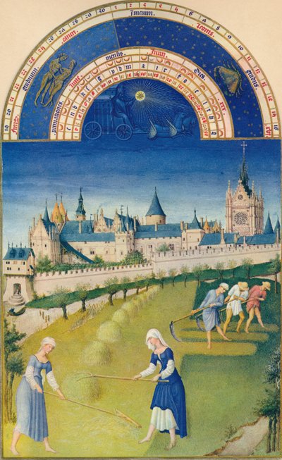 Juin - le palais et la Sainte-Chapelle, 15ème siècle, 1939 - Hermann Limbourg