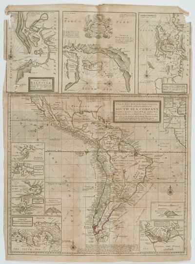 Nouvelle et exacte carte des pays côtiers et des îles dans les limites de la South Sea Company - Hermann Moll