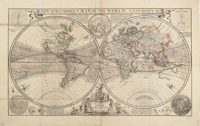 Nouvelle et correcte carte du monde, dressée selon les dernières découvertes et les observations les plus exactes, par Herman Moll, géographe - Hermann Moll