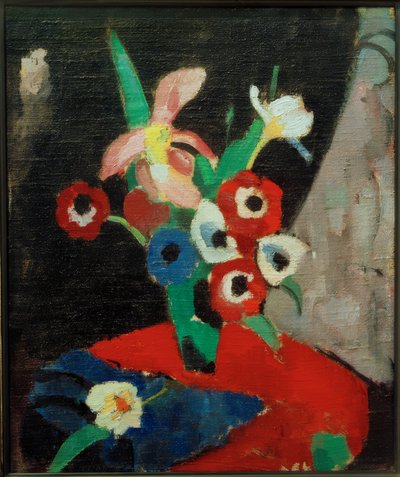 Nature morte de fleurs sur fond noir II - Hermann Stenner