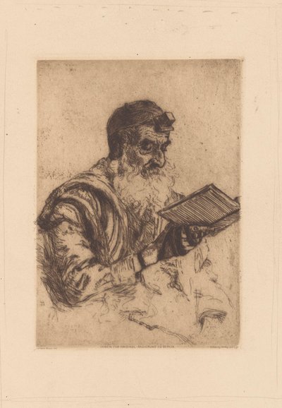 Homme juif en prière - Hermann Struck (signed by artist)