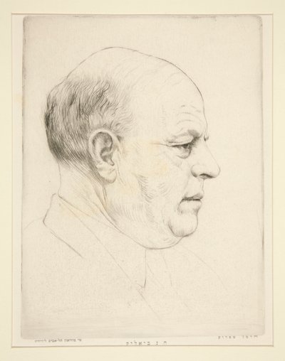 H. N. Bialik (portrait de tête de profil) - Hermann Struck