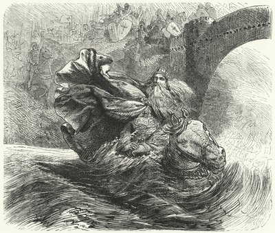 Frédéric Barberousse se noyant dans la rivière Saleph lors de la troisième croisade, 1190 - Hermann Vogel