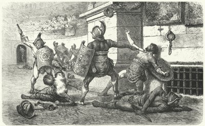 Gladiateurs combattant dans l