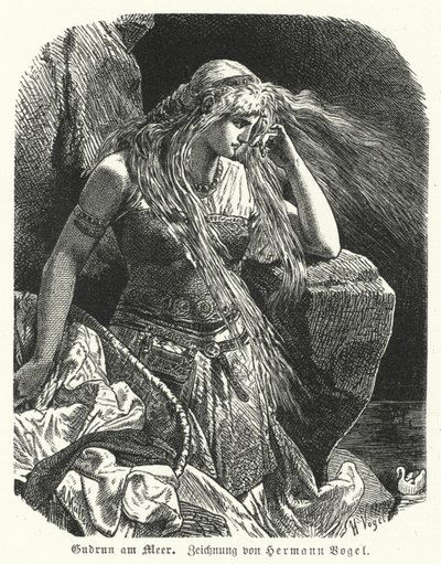 Gudrun au bord de la mer - Hermann Vogel
