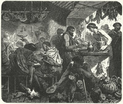Scène dans une taverne dans la Rome antique - Hermann Vogel