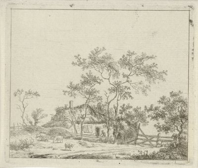 Ferme avec quatre moutons - Hermanus Fock