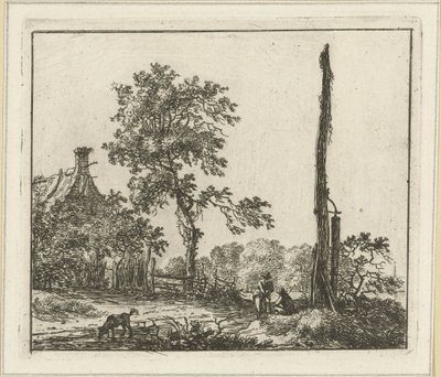 Paysage avec le grand poteau - Hermanus Fock