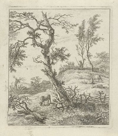 Paysage avec berger sur une colline - Hermanus Fock