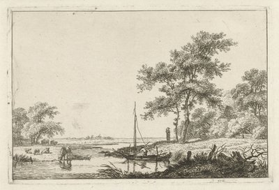 Paysage avec un petit bateau - Hermanus Fock