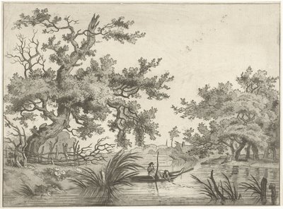 Paysage avec deux pêcheurs - Hermanus Fock