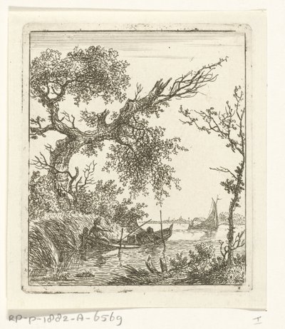 Barque avec deux hommes - Hermanus Fock