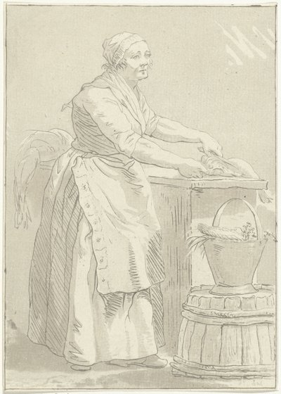 Femme nettoyant du poisson - Hermanus Fock
