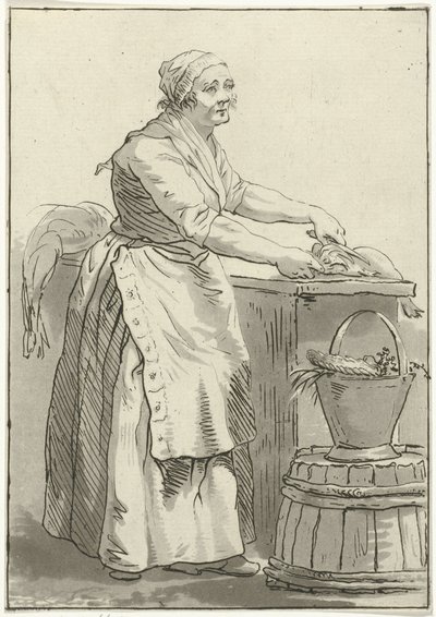 Femme nettoyant du poisson - Hermanus Fock