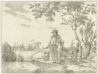 Pêcheur sur un ponton - Hermanus Fock