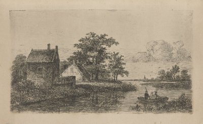Trois hommes dans un bateau - Hermanus Jan Hendrik van Rijkelijkhuysen