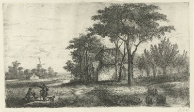 Paysage avec un promeneur - Hermanus Jan Hendrik van Rijkelijkhuysen