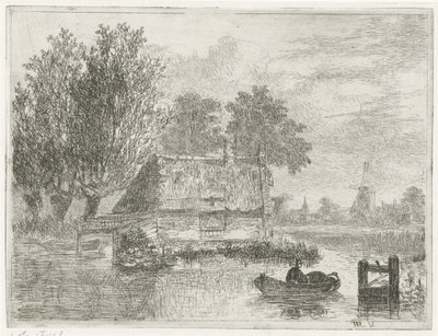 Homme avec un tonneau dans un bateau - Hermanus Jan Hendrik van Rijkelijkhuysen