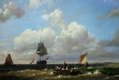 Au large de Helvoetsluys, Île de Voorne - Hermanus Koekkoek