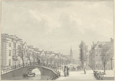 Vue sur le Rapenburg à Leyde depuis le pont Nieuwsteeg, 1807 - Hermanus Numan (signed by artist)