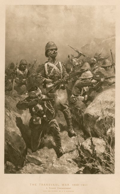 Un engagement vif : bataille pendant la guerre des Boers - Hermanus Willem (after) Koekkoek