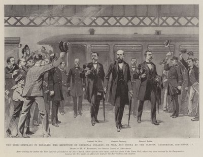 Les généraux boers en Hollande, la réception des généraux Delarey, De Wet et Botha à la gare, Amsterdam, 11 septembre - Hermanus Willem Koekkoek