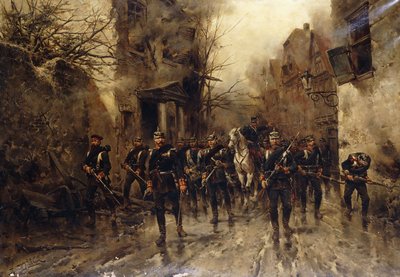 La Deuxième Garde à pied impériale prussienne entrant à Paris - Hermanus Willem Koekkoek