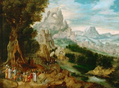 Paysage avec Saint Jean-Baptiste prêchant - Herri met de (c.1510 p.1550) Bles