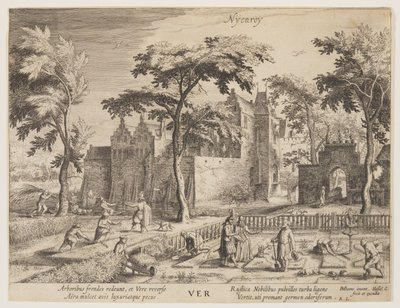 Nyenroy - Printemps, tiré de Les Saisons, vue des châteaux dans les environs d