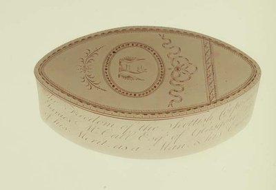 Boîte de liberté, présentée à James McCall par la Scottish Corporation of Cork, 1790 - Hester Bateman