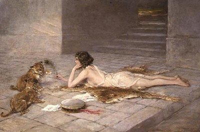 Taquiner les lionceaux - Heywood Hardy