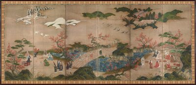 Les spectateurs des érables - Paravent en six panneaux - Hideyori Kano