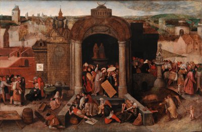 Christ chassant les marchands du temple - Hieronymus (follower of) Bosch