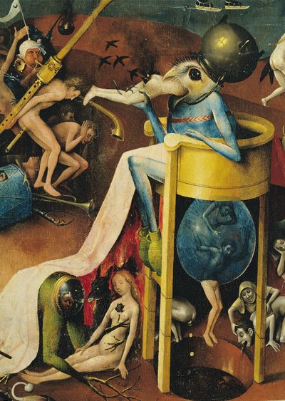 Le Jardin des délices : Enfer, aile droite du triptyque, détail de l