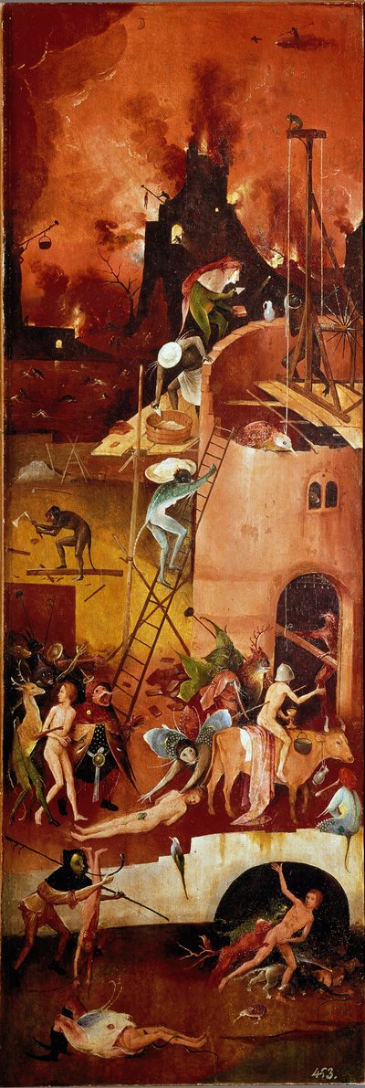 Le triptyque du foin : constructions infernales. Panneau intérieur droit - Hieronymus Bosch