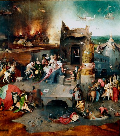 Triptyque des tentations : Les tentations de Saint Antoine (panneau central) - Hieronymus Bosch