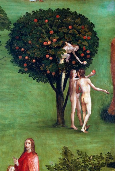 Triptyque du Jugement dernier, panneau de gauche. Adam et Ève au Paradis (détail) - Hieronymus Bosch