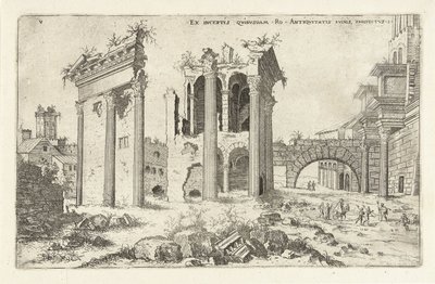 Vue du Forum de Nerva (Ruines romaines) - Hieronymus Cock