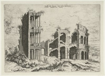 Vue du Septizonium et du Colisée à Rome - Hieronymus Cock