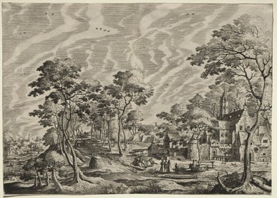 Paysage avec un château à droite, 1630 - Hieronymus Cock