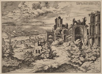 Ruines du Palatin et vue panoramique - Hieronymus Cock